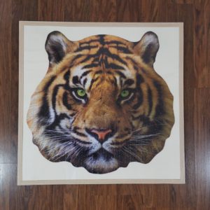 JSP012 - 500pcs - Tiger - Shaped Jigsaw Puzzle - 59.2 x 60.3 (Jigsaw - 53 x 54cm) - 12mm Solid Wood with ABS Edging - Double Tape Puzzle to wood
