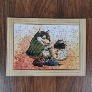 JSP025 - 70pcs - Mini Puzzle - 13.0 x 17.5cm (Jigsaw - 10  x 14.7cm) - 9mm Solid Wood with ABS Edging - Double Tape Puzzle to wood