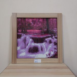 DP 001 - Completed Full Diamond Painting - Water Fall - 28.3cm x 28.3cm - 6mm Plywood with 12mm Laminated Frame