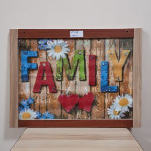 DP 011 - Completed Full Diamond Painting - Family - 40cm x 30cm - 6mm Plywood with 12mm Laminated Frame