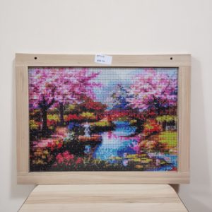 DP 013 - Completed Full Diamond Painting - Scenery Garden - 39cm x 29.2cm - 6mm Plywood with 12mm Laminated Frame
