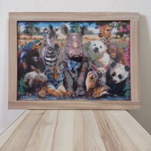 DP 018 - Completed Full Diamond Painting - Animal World - 30cm x 40cm - 6mm Plywood with 12mm Laminated Frame
