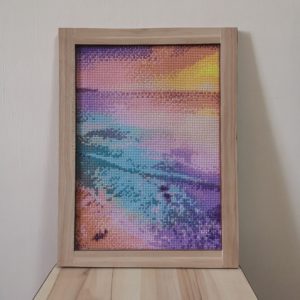 DP 020 - Completed Full Diamond Painting - Sunset - 29.5cm x 39.3cm - 6mm Plywood with 12mm Laminated Frame