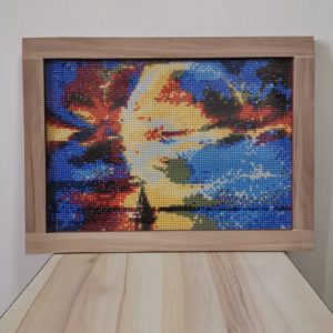 DP 022 - Completed Full Diamond Painting - Colourful Planet - 28.2cm x 38cm - 6mm Plywood with 12mm Laminated Frame