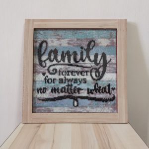 DP 026 - Completed Full Diamond Painting - Family - 29.5cm x 29.5cmcm - 6mm Plywood with 12mm Laminated Frame