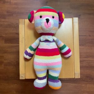 HC031 - Amigurumi Multi Colour Bear - 100% Handmade Crochet - H42cm x L24cm - 184gm