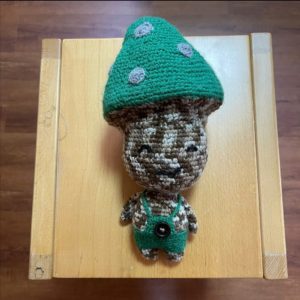 HC045 - Amigurumi Mushroom Man - 100% Handmade Crochet - H31cm x L16cm - 72gm