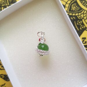 Thai Amulet - Pendant - Naga Eye. This Serpent stone bring Good Luck to the owner. Good Health & Mysterious powers. Repel fear or evil. Excellent for eyes vision. FREE: Amulet Box & 2pcs Lucky 4D Aikhai Joss-stick