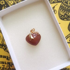 Thai Amulet - 100% Jadeite Type A - Heart. FREE: Amulet Box & 2pcs Lucky 4D Aikhai Joss-stick