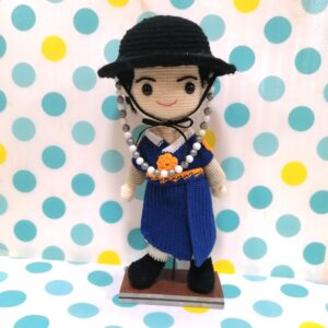 (13) Handmade Crochet Doll (With Stand) Korean Traditional Costume (Hanbok) Man B(H29cm)