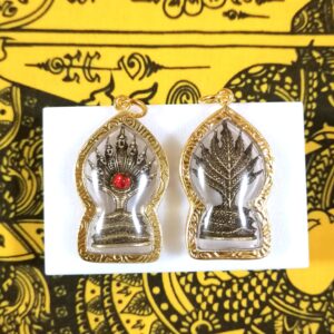 Thai Amulet – Nakprok B (2.5 x H4.5cm) – Wat Nakhprok (BKK) – Prevent dark magic & evil spirits, danger obstacle ceases for the owner. FREE: Amulet Box & 2pcs Lucky 4D Aikhai Joss-stick