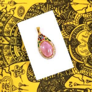 Thai Amulet – Naga Eye Pendant Flower (2 x 4cm). This Serpent stone bring Good Luck to the owner. Good Health & Mysterious powers. Repel fear or evil. Excellent for eyes vision. FREE: Amulet Box & 2pcs Lucky 4D Aikhai Joss-stick