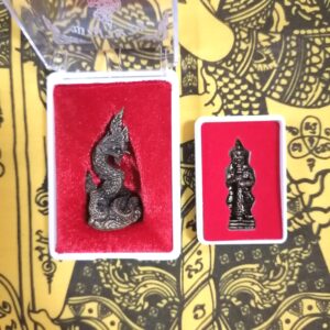 Thai Amulet Set Clearance Sale – Thaowesuwan Bucha(H3 x 1cm) + Naga Bucha (H3.5cm x 1.7cm)