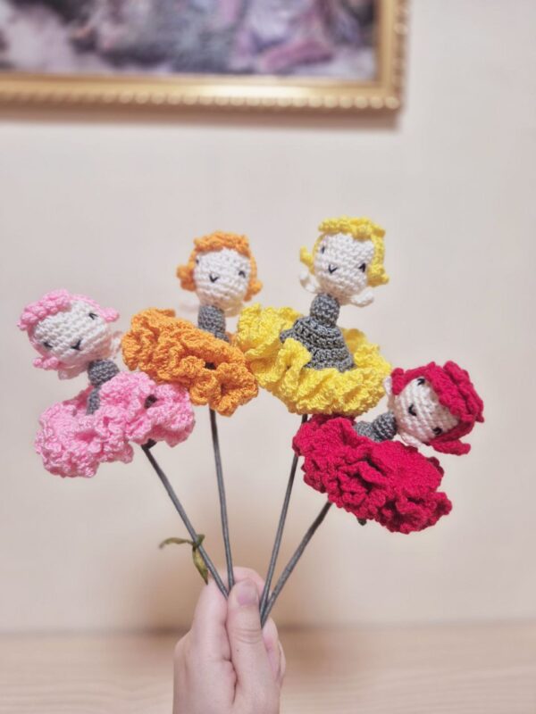 [Local Handmade] Mother's Day Lady in Carnation - Cute Crochet Flower Gift - Image 3